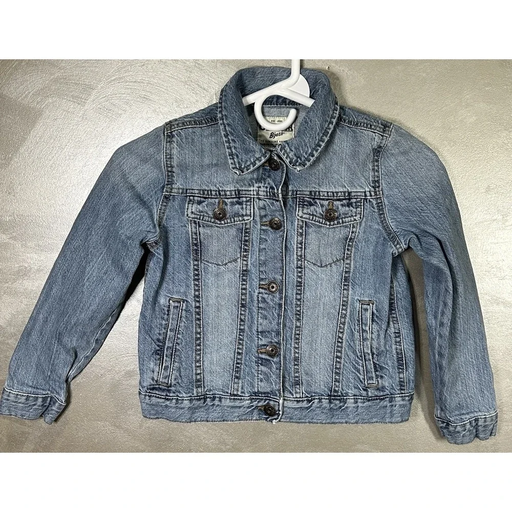 Osh Kosh B'gosh Denim Jacket Size 8 100% Cotton Blue Med‎ Wash Western Vintage